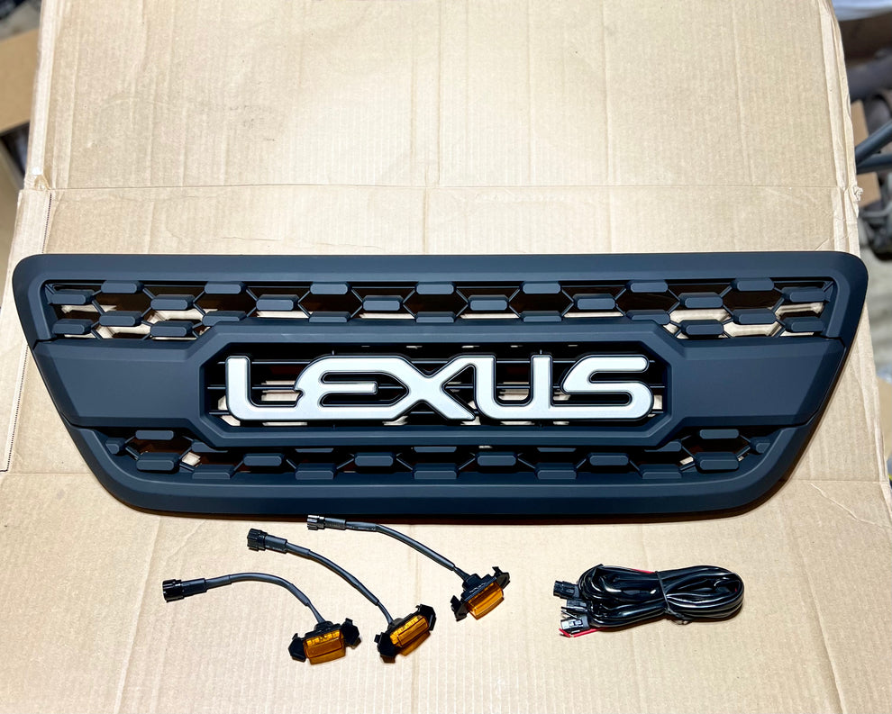 GX4R TRD Pro Style Grille with LED Raptor Lights — 2003–2009 GX470