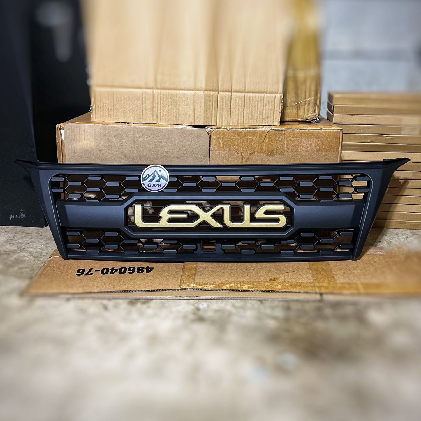 TRD Pro Style Grill for 10-13 Lexus GX460 with Gold Badge Insert