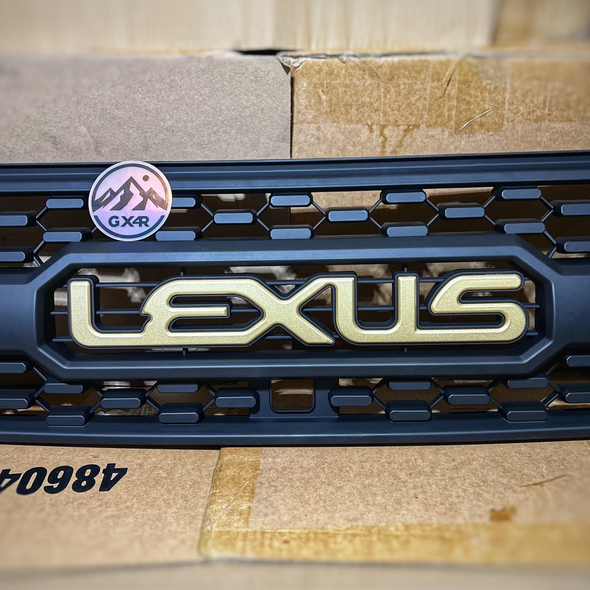 TRD Pro Style Grill for 10-13 Lexus GX460 with Gold Badge Insert